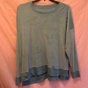 Blue sleep shirt, very soft, velvety, worn a couple times, no damage